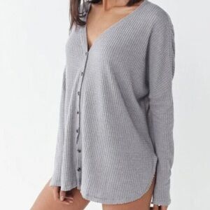 Out from Under Grey Oversized Thermal Top